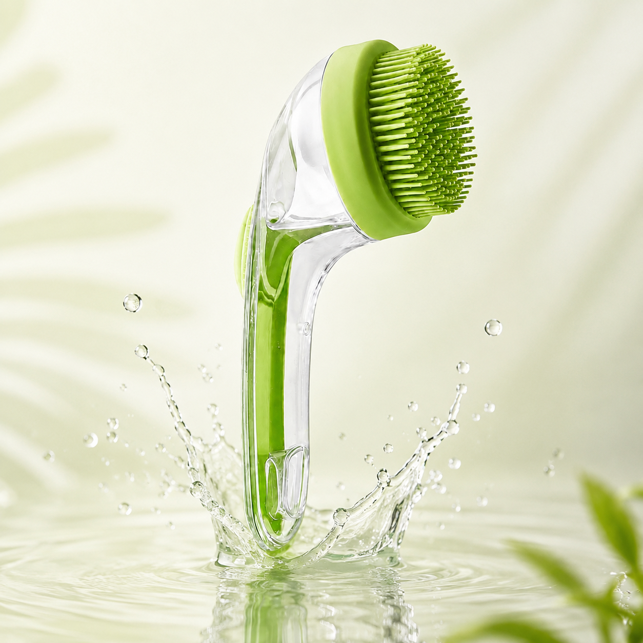Pet Bath Massage Brush with Shampoo Dispenser for Dogs & Cats