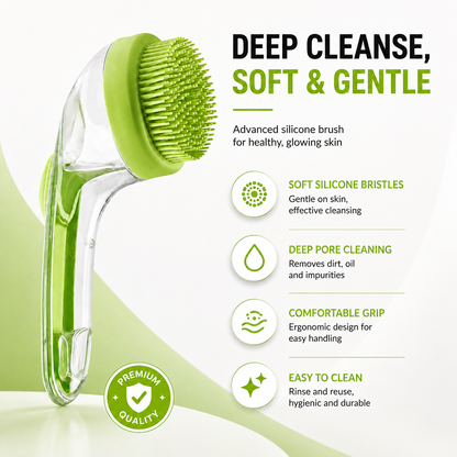 Pet Bath Massage Brush with Shampoo Dispenser for Dogs & Cats