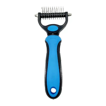Pet Dematting Comb for Dogs & Cats – Stainless Steel Deshedding Grooming Brush with Anti-Slip Handle