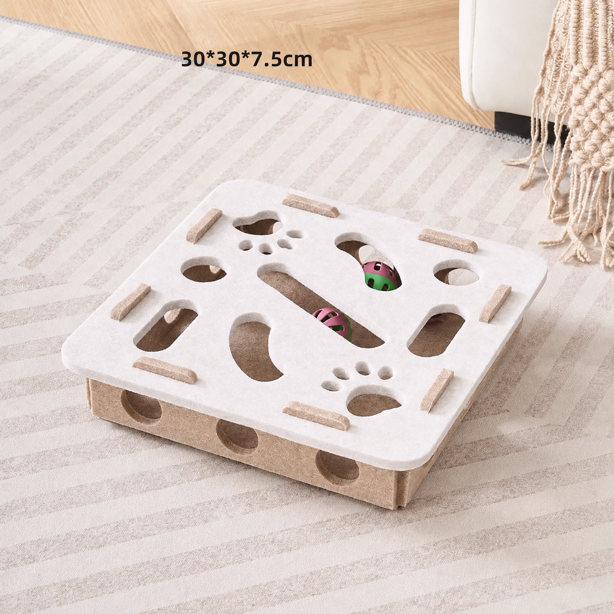 Interactive Cat Puzzle Box Toy with Rolling Balls