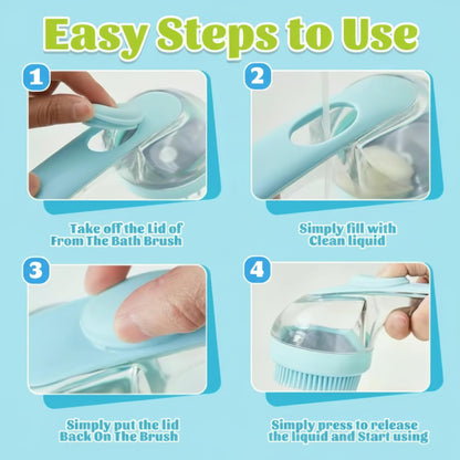 Pet Bath Massage Brush with Shampoo Dispenser