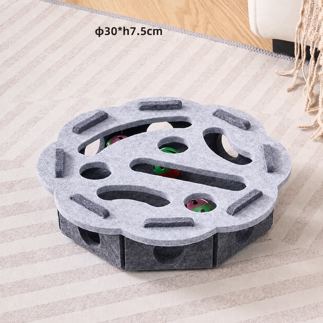 Interactive Cat Puzzle Box Toy with Rolling Balls