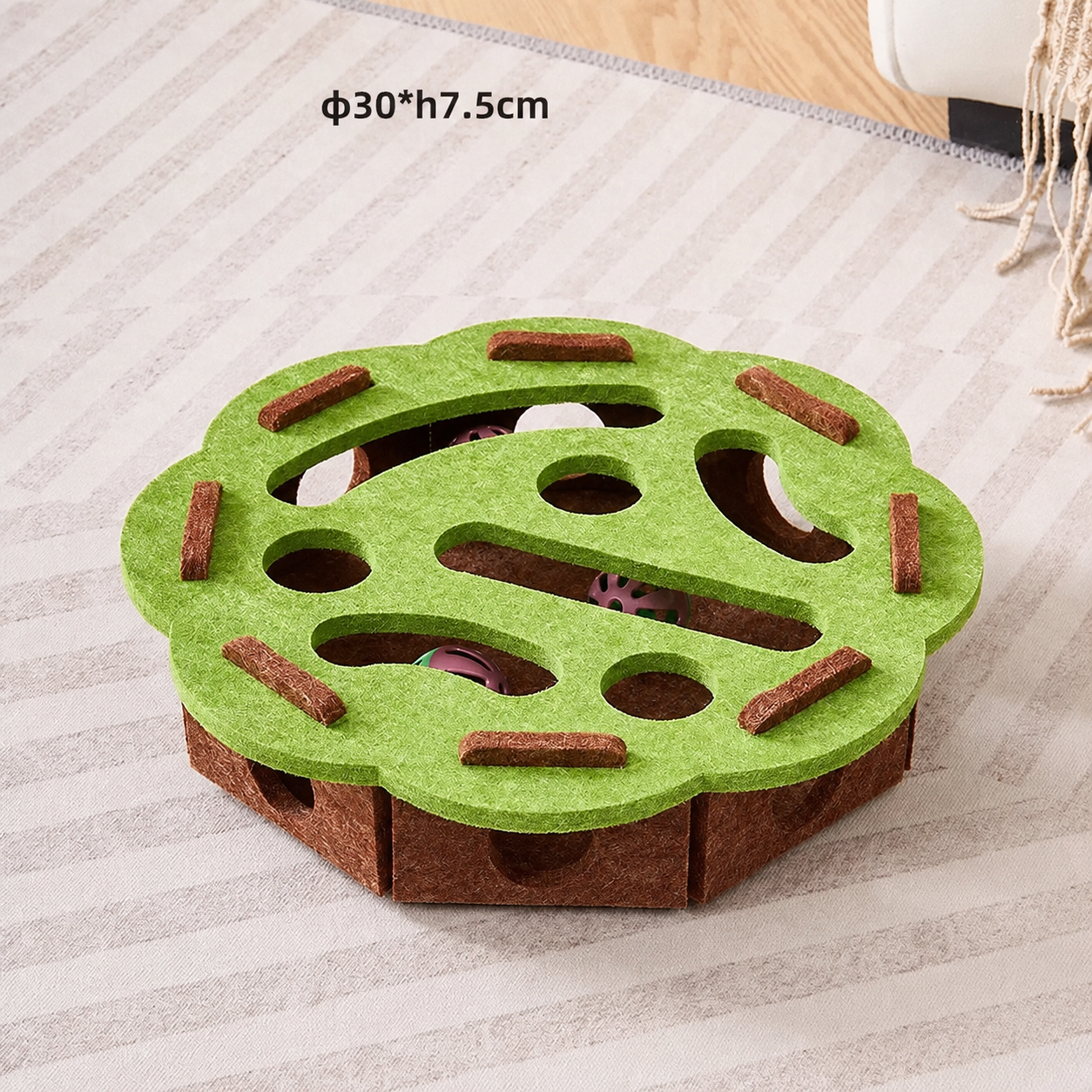 Interactive Cat Puzzle Box Toy with Rolling Balls