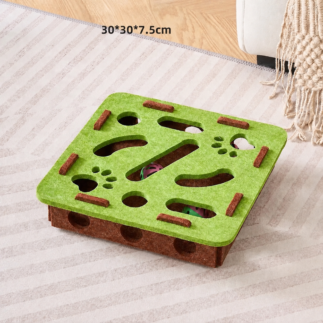 Interactive Cat Puzzle Box Toy with Rolling Balls