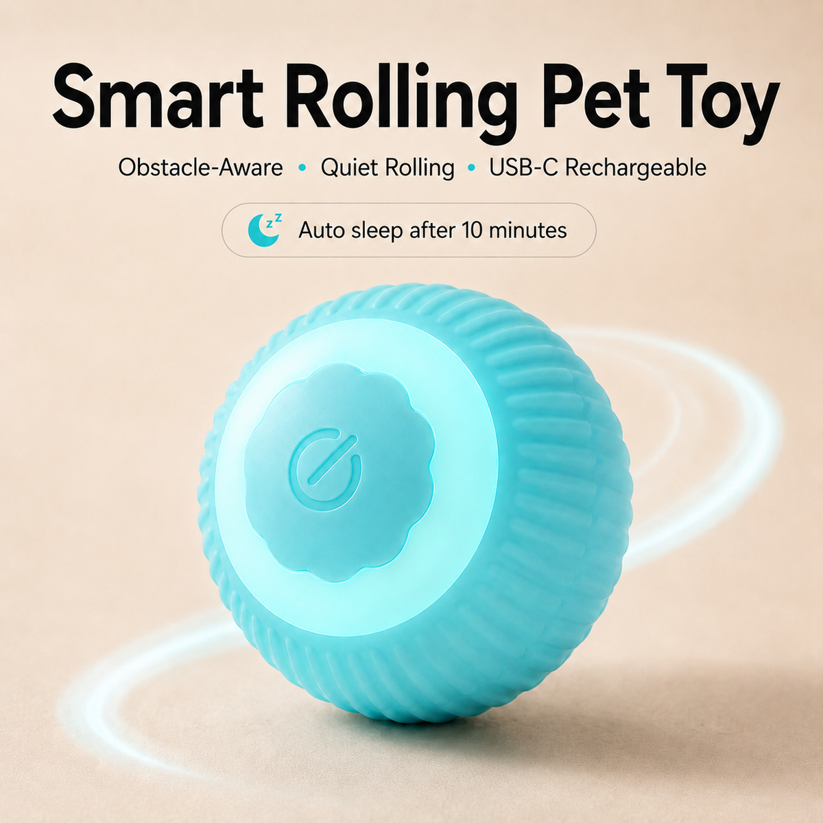 Smart Rolling Tease Ball – Rechargeable Automatic Ball with Obstacle Avoidance