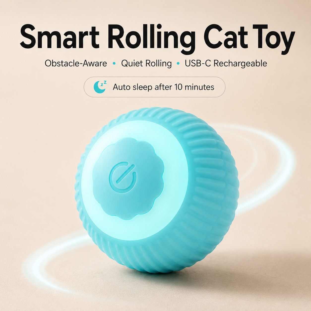 Smart Rolling Cat Ball – Rechargeable Automatic Ball with Obstacle Avoidance