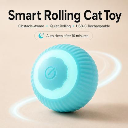 Smart Rolling Cat Ball – Rechargeable Automatic Ball with Obstacle Avoidance