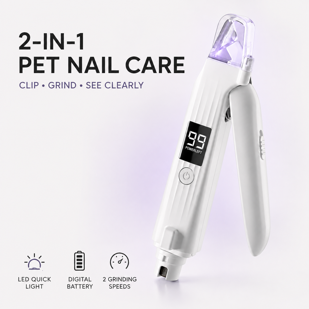 GlowTrim 2-in-1 Pet Nail Clipper & Grinder