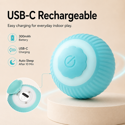 Smart Rolling Cat Ball – Rechargeable Automatic Ball with Obstacle Avoidance