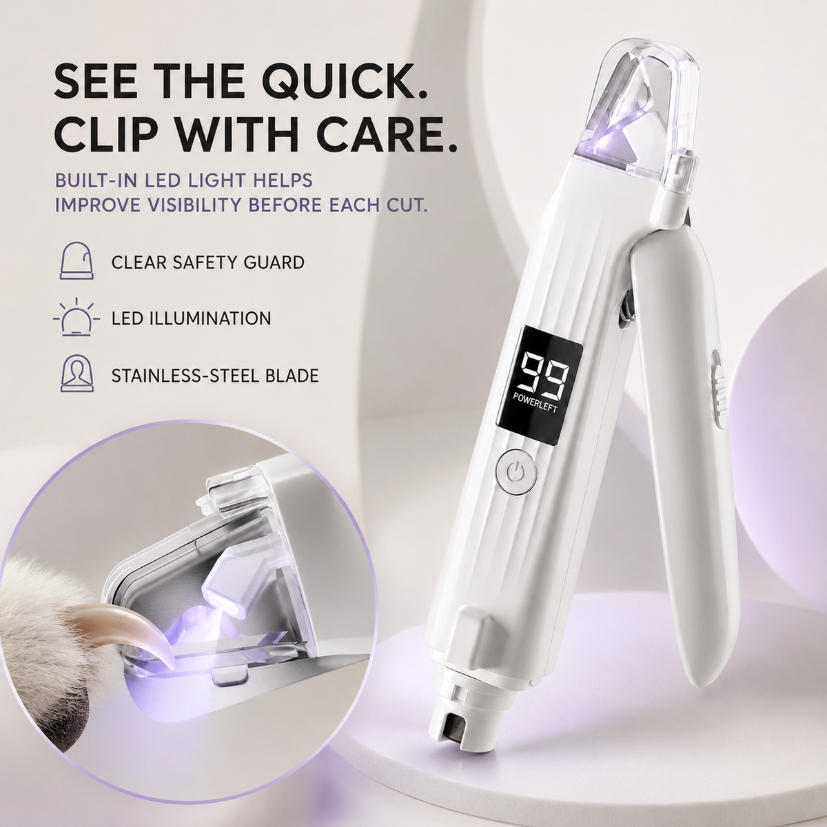 GlowTrim 2-in-1 Pet Nail Clipper & Grinder